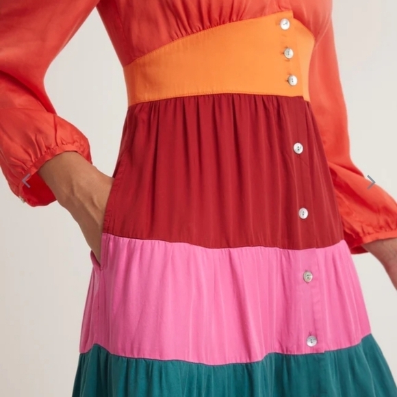 MARINE layer Maeve Colorblock Maxi Dress in Multi Colorblock - Picture 5 of 8